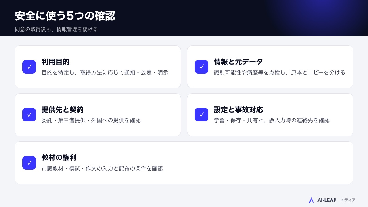 安全に使うための5つの確認
