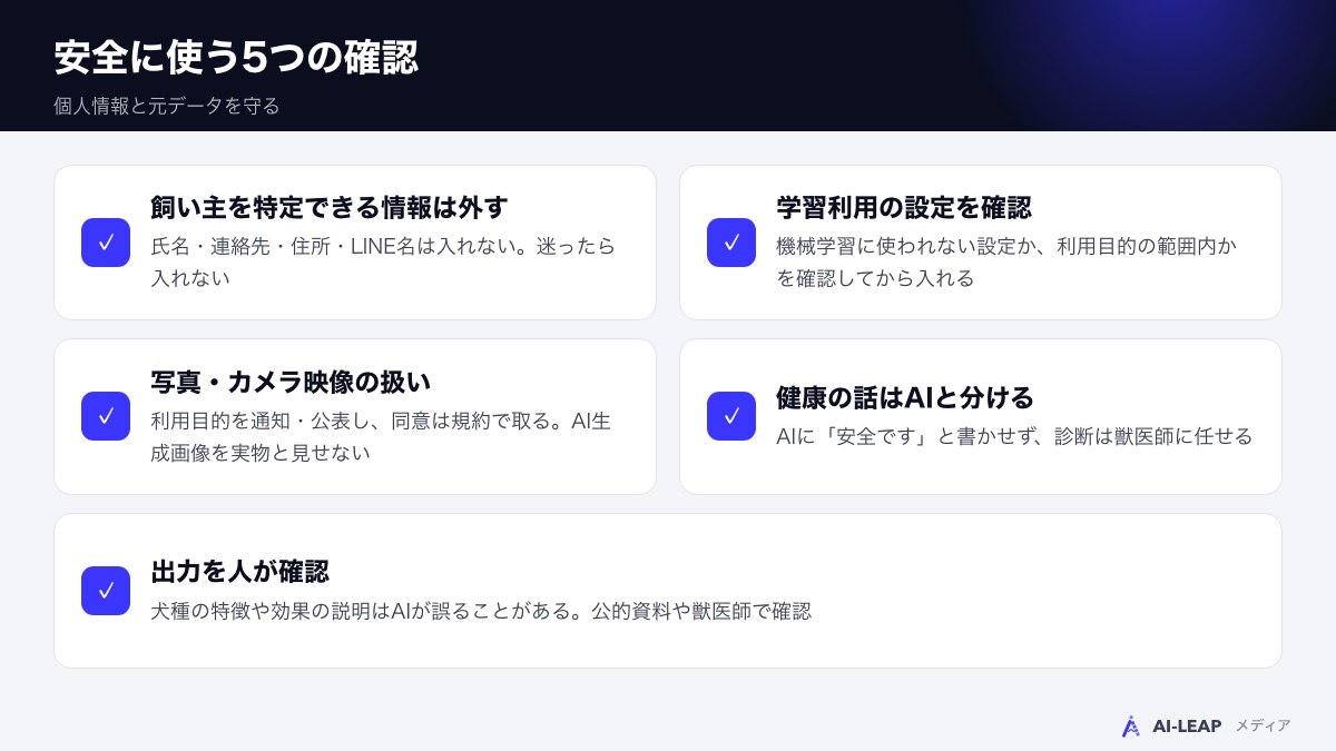安全に使うための5つの確認